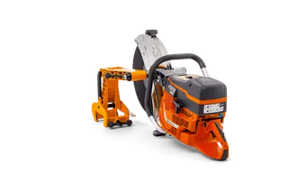 Side view of a power cutter with ergonomic handle.