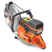 Πλαϊνή όψη ενός κόφτη ισχύος Husqvarna K1270 με εργονομική λαβή και δίσκο κοπής.