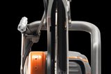 Front view of a Husqvarna power cutter showcasing its ergonomic design.