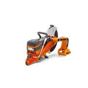 Side view of a construction power cutter with ergonomic handle.