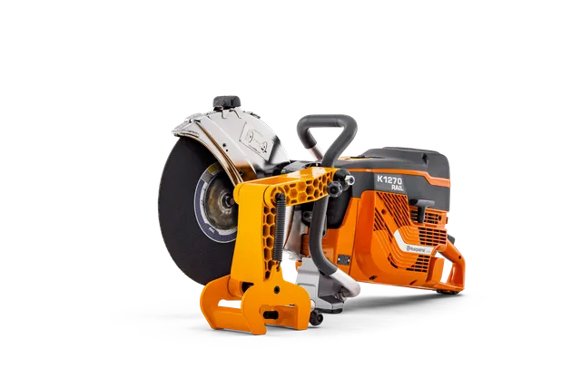 Zijaanzicht van een Husqvarna K1270 Rail power cutter.