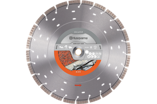 Front view of a Husqvarna diamond blade for cutting.