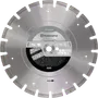 Front view of a Husqvarna Vari-Cut S85 diamond blade with visible labeling and specifications.