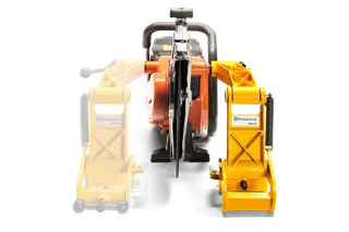 Front view of a Husqvarna RA 10 power cutter with support arms.