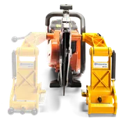 Front view of a Husqvarna RA 10 power cutter with support arms.