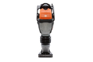Vooraanzicht van een Husqvarna-bouwverdichter.