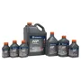 Front view of various Husqvarna HP synthetic blend 2-stroke oil containers.