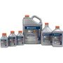Front view of various Husqvarna synthetic blend 2-stroke oil containers.