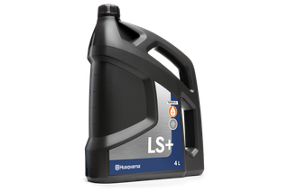 Side view of a 4-liter Husqvarna LS+ oil container.