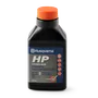 Vue de face d’une bouteille d’huile à 2 temps en mélange synthétique Husqvarna HP.
