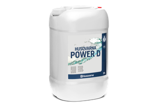 En Husqvarna Power D-container med kapacitet för 25 liter framifrån.