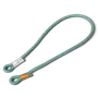 Top view of a braided rope with two looped ends, likely used for climbing or rigging.