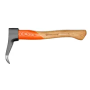 Side view of a Husqvarna timber hook with a wooden handle.