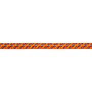 Close-up of a durable climbing rope with intricate weaving pattern.