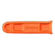 Top view of a Husqvarna chainsaw scabbard.