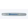 Side view of a Husqvarna chainsaw bar with branding visible.