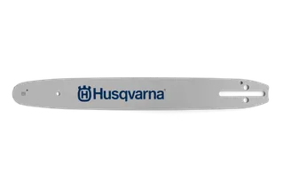 Two Husqvarna chainsaw guide bars displayed side by side.