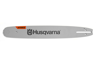 Bara de ghidare a drujbei Husqvarna X-Force cu branding vizibil.