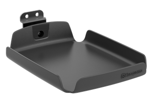 Vista frontal de um tabuleiro de acessórios de parede Husqvarna.