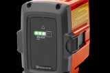 Front view of a Husqvarna BLi22 battery showing charge level indicators.