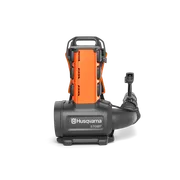 Rear view of a Husqvarna backpack leaf blower model 570iBT.