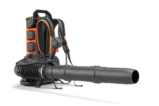 Side view of a battery backpack blower