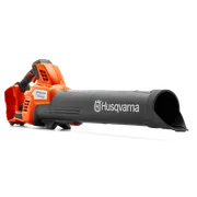 Vista lateral de um soprador de folhas Husqvarna que realça o seu design ergonómico.