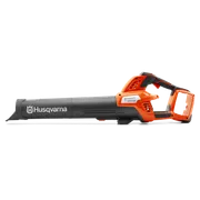 Vista lateral de um soprador de folhas Husqvarna que destaca o punho ergonómico e o seu design.