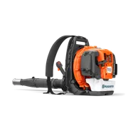 Husqvarna 富世华背负式吹叶机的侧视图，带有可见的控件和品牌标识。