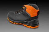 Side view of a work boot designed for outdoor use.