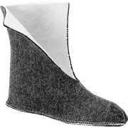 Front view of a grey felt boot liner.