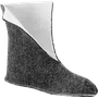 Front view of a grey felt boot liner.