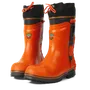 Front view of Husqvarna protective boots with reinforced toe and ankle support.