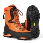 Front view of Husqvarna work boots with rugged soles and lace-up design.