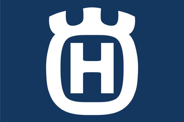 Husqvarna logo on a blue background.