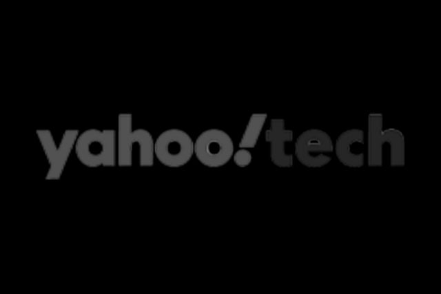 Yahoo Tech logo in monochrome design.