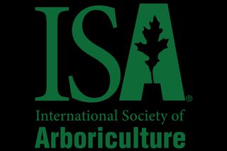 Logo of the International Society of Arboriculture with a green leaf design.