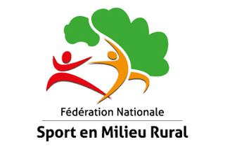 Logo de la Fédération Nationale Sport en Milieu Rural représentant deux personnages stylisés et un arbre.