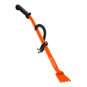 Side view of a Husqvarna timber tool with ergonomic handle and gripping hook.