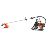 HUSQVARNA 331RB. Side view of a Husqvarna brushcutter with a backpack harness.