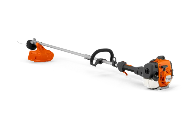 Husqvarna 525RJD Mark II. Side view of a string trimmer with visible engine and cutting head.