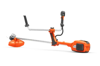 Вигляд збоку - акумуляторного кущоріза Husqvarna з ергономічними ручками.