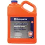 Front view of a Husqvarna X-Guard bar and chain oil container.