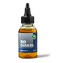 En 50 ml flaske Husqvarna Bio-kædeolie set forfra.