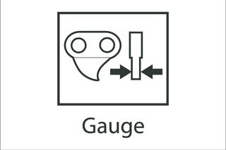 Icon depicting a gauge tool with arrows indicating measurement.
