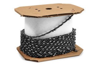 Chain X-CUT S93G Semi chisel 3/8” mini 1.3mm. A spool of chainsaw chain wrapped around a cardboard holder.