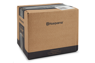 Chain X-CUT S93G Semi chisel 3/8” mini 1.3mm. Two images showing a cardboard box with Husqvarna branding and packaging details.