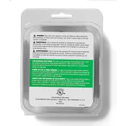 Packaging of a low kickback saw chain with safety instructions and warnings.