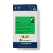 Packaging of a Husqvarna low-kickback saw chain with certification details.