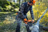 Firewood cutting with 445S Petrol Chainsaw